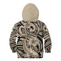 Polynesian Shark Tribal Tattoo Kid Hoodie Beige Style