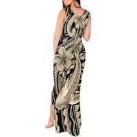 Polynesian Shark Tribal Tattoo Tank Maxi Dress Beige Style