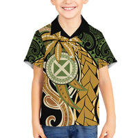 Wallis and Futuna Victory Day Family Matching Short Sleeve Bodycon Dress and Hawaiian Shirt Since 1945 with Polynesian Platinum Floral Tribal LT9 Son's Shirt Red - Polynesian Pride