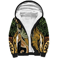 Wallis and Futuna Victory Day Sherpa Hoodie Since 1945 with Polynesian Platinum Floral Tribal LT9 Unisex Red - Polynesian Pride