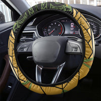 Wallis and Futuna Victory Day Steering Wheel Cover Since 1945 with Polynesian Platinum Floral Tribal LT9 - Polynesian Pride