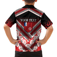 Personalised Wallis et Futuna Family Matching Long Sleeve Bodycon Dress and Hawaiian Shirt Hibiscus and Polynesian Tribal Tattoos LT9 - Polynesian Pride