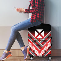 Personalised Wallis et Futuna Luggage Cover Hibiscus and Polynesian Tribal Tattoos LT9 - Polynesian Pride
