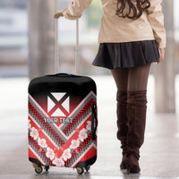 Personalised Wallis et Futuna Luggage Cover Hibiscus and Polynesian Tribal Tattoos LT9 - Polynesian Pride