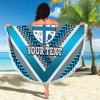 Custom Fiji Rugby Beach Blanket Fijian Warrior With Polynesian Tribal Tattoos LT9 - Polynesian Pride