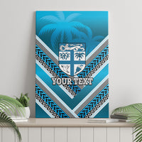 Custom Fiji Rugby Canvas Wall Art Fijian Warrior With Polynesian Tribal Tattoos