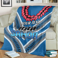 Custom Manuma Samoa Rugby Blanket Ula fala Samoan Siva Tau Tribal
