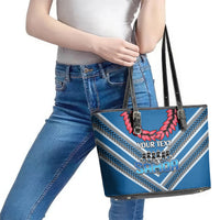 Custom Manuma Samoa Rugby Leather Tote Bag Ula fala Samoan Siva Tau Tribal LT9 - Polynesian Pride