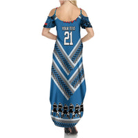 Custom Manuma Samoa Rugby Summer Maxi Dress Ula fala Samoan Siva Tau Tribal LT9 - Polynesian Pride