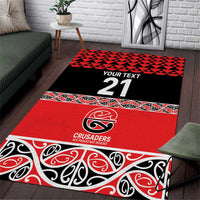 New Zealand Rugby Pacific Custom Area Rug Whatumoana Maori Kowhaiwhai Pattern