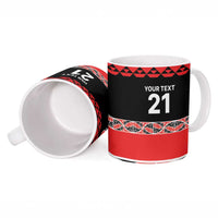 New Zealand Rugby Pacific Custom Ceramic Mug Whatumoana Maori Kowhaiwhai Pattern - Polynesian Pride