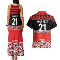 New Zealand Rugby Pacific Custom Couples Matching Tank Maxi Dress and Hawaiian Shirt Whatumoana Maori Kowhaiwhai Pattern