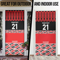 New Zealand Rugby Pacific Custom Door Cover Whatumoana Maori Kowhaiwhai Pattern - Polynesian Pride