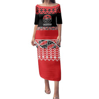 New Zealand Rugby Pacific Custom Family Matching Puletasi and Hawaiian Shirt Whatumoana Maori Kowhaiwhai Pattern