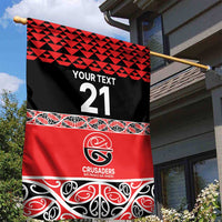 New Zealand Rugby Pacific Custom Garden Flag Whatumoana Maori Kowhaiwhai Pattern