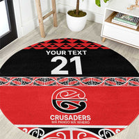 New Zealand Rugby Pacific Custom Round Carpet Whatumoana Maori Kowhaiwhai Pattern