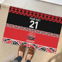 New Zealand Rugby Pacific Custom Rubber Doormat Whatumoana Maori Kowhaiwhai Pattern