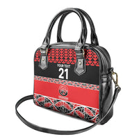 New Zealand Rugby Pacific Custom Shoulder Handbag Whatumoana Maori Kowhaiwhai Pattern