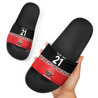 New Zealand Rugby Pacific Custom Slide Sandals Whatumoana Maori Kowhaiwhai Pattern - Polynesian Pride