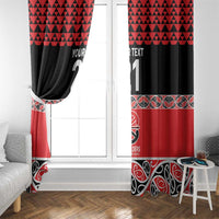 New Zealand Rugby Pacific Custom Window Curtain Whatumoana Maori Kowhaiwhai Pattern