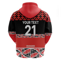 New Zealand Rugby Pacific Custom Zip Hoodie Whatumoana Maori Kowhaiwhai Pattern