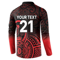 New Zealand Rugby Pacific Custom Button Sweatshirt Whatumoana Maori Tribal Tattoo