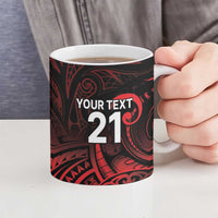 New Zealand Rugby Pacific Custom Ceramic Mug Whatumoana Maori Tribal Tattoo - Polynesian Pride