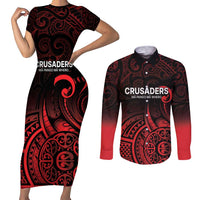New Zealand Rugby Pacific Custom Couples Matching Short Sleeve Bodycon Dress and Long Sleeve Button Shirt Whatumoana Maori Tribal Tattoo