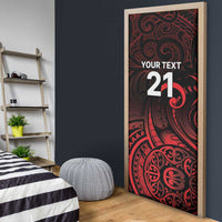New Zealand Rugby Pacific Custom Door Cover Whatumoana Maori Tribal Tattoo - Polynesian Pride