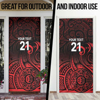 New Zealand Rugby Pacific Custom Door Cover Whatumoana Maori Tribal Tattoo - Polynesian Pride