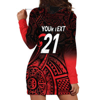 New Zealand Rugby Pacific Custom Hoodie Dress Whatumoana Maori Tribal Tattoo