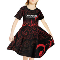 New Zealand Rugby Pacific Custom Kid Short Sleeve Dress Whatumoana Maori Tribal Tattoo