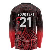 New Zealand Rugby Pacific Custom Long Sleeve Shirt Whatumoana Maori Tribal Tattoo