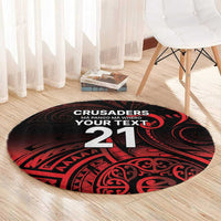 New Zealand Rugby Pacific Custom Round Carpet Whatumoana Maori Tribal Tattoo