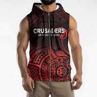 New Zealand Rugby Pacific Custom Sleeveless Zip Hoodie Whatumoana Maori Tribal Tattoo - Polynesian Pride