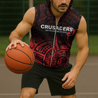 New Zealand Rugby Pacific Custom Sleeveless Zip Hoodie Whatumoana Maori Tribal Tattoo - Polynesian Pride