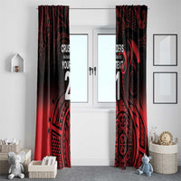 New Zealand Rugby Pacific Custom Window Curtain Whatumoana Maori Tribal Tattoo