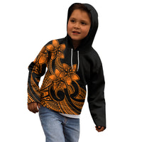 Polynesian Pride Plumeria Flowers Kid Hoodie Polynesian Tribal Gold Vibe LT9 - Polynesian Pride