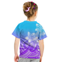 Polynesian Pride Plumeria Flowers Kid T Shirt Polynesian Tribal Gradient Purple LT9 - Polynesian Pride