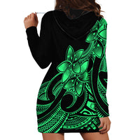 Polynesian Pride Plumeria Flowers Hoodie Dress Polynesian Tribal Green Vibe LT9 - Polynesian Pride
