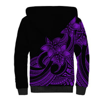 Polynesian Pride Plumeria Flowers Sherpa Hoodie Polynesian Tribal Purple Vibe LT9 - Polynesian Pride