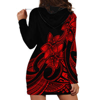 Polynesian Pride Plumeria Flowers Hoodie Dress Polynesian Tribal Red Vibe LT9 - Polynesian Pride