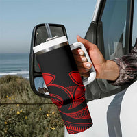 Polynesian Tribal Plumeria Flowers Tumbler With Handle Red Vibe LT9 - Polynesian Pride