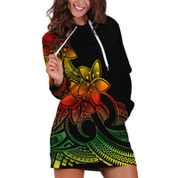 Polynesian Pride Plumeria Flowers Hoodie Dress Polynesian Tribal Reggae Vibe LT9 Reggae - Polynesian Pride