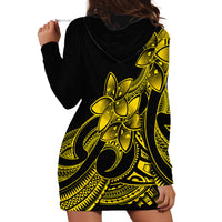 Polynesian Pride Plumeria Flowers Hoodie Dress Polynesian Tribal Yellow Vibe LT9 - Polynesian Pride