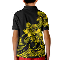 Polynesian Pride Plumeria Flowers Kid Polo Shirt Polynesian Tribal Yellow Vibe LT9 - Polynesian Pride