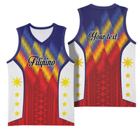 Personalized Philippines Eight Rays Sun Basketball Jersey Traditional Filipino Igorot Pattern Motif