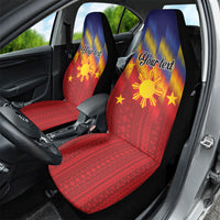 Personalized Philippines Eight Rays Sun Car Seat Cover Traditional Filipino Igorot Pattern Motif
