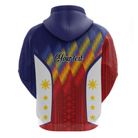 Personalized Philippines Eight Rays Sun Hoodie Traditional Filipino Igorot Pattern Motif