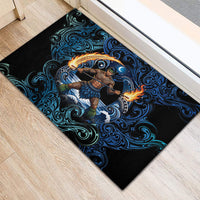 Samoa Siva Afi Rubber Doormat Fireknife Fire Dance Pacific Tribal Motif